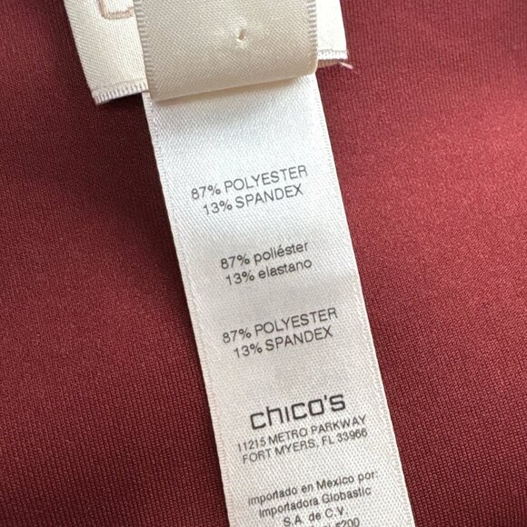 Chicos Faux Suede Snap Front Long Jacket Topper Burnt Rust Red-Orange Size 1 / M - Picture 9 of 10